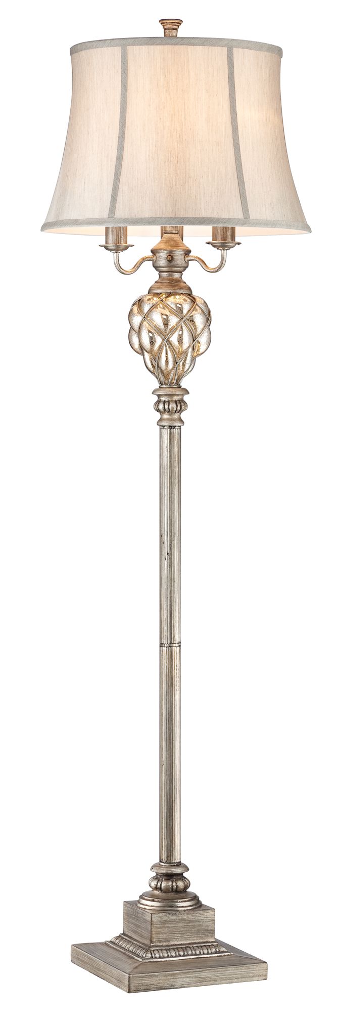 Image 6 Luke Mercury Glass 4-Light 63 1/2" Floor Lamp with Night Light more views