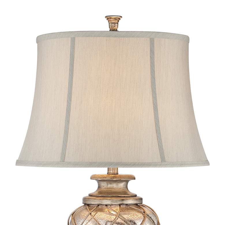 Image 3 Luke Mercury Glass Night Light Table Lamp with Black Marble Riser more views