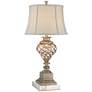Luke Mercury Glass Table Lamp with Square White Marble Riser