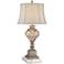 Luke Mercury Glass Table Lamp with Square White Marble Riser