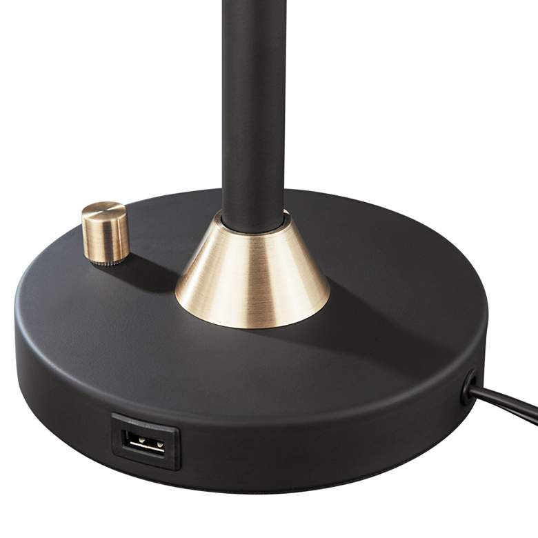Luken Black and Brass Metal Floor and Table Lamps Set of 3 with USB Ports more views