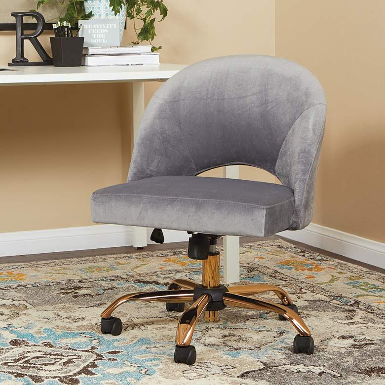 Image 1 Lula Moonlit Fabric Adjustable Swivel Office Chair