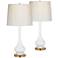 Lula White and Brass Gourd Table Lamp Set of 2