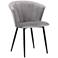 Lulu Dining Chair in Gray Velvet and Black Powder Coated Finish