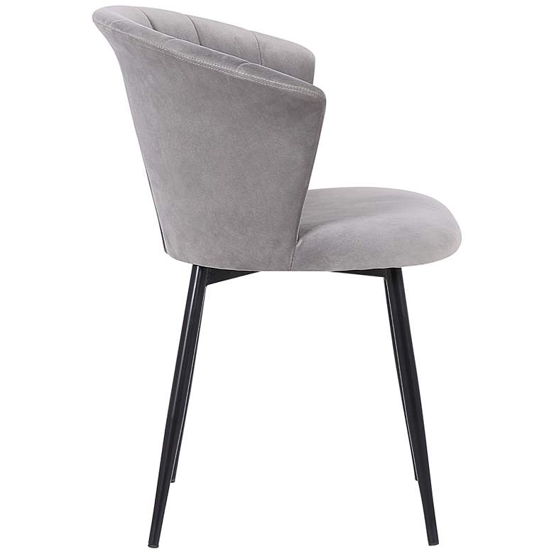 Image 3 Lulu Dining Chair in Gray Velvet and Black Powder Coated Finish more views