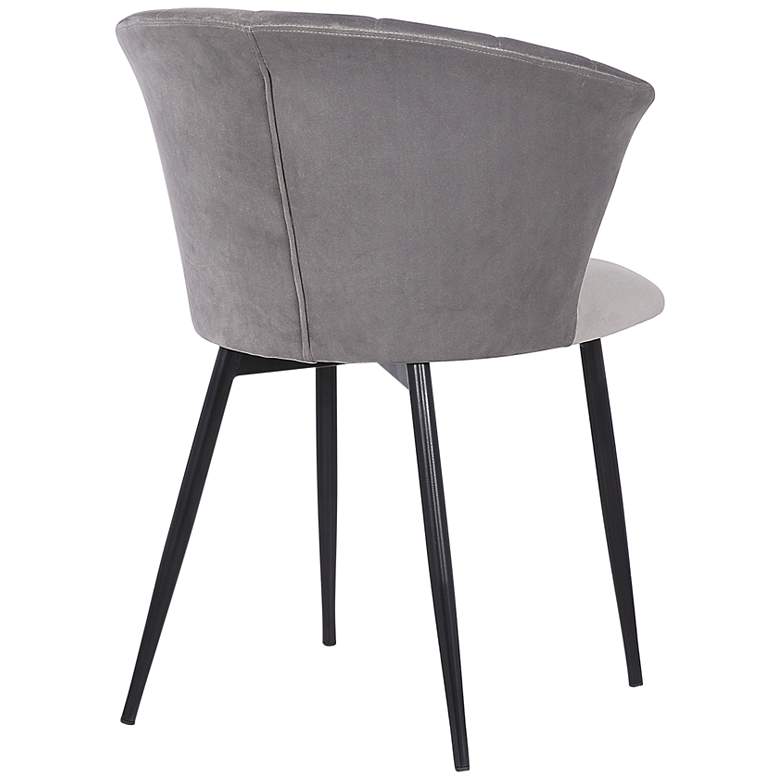 Image 4 Lulu Dining Chair in Gray Velvet and Black Powder Coated Finish more views