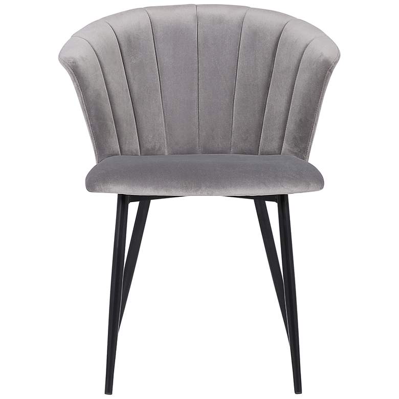 Image 6 Lulu Dining Chair in Gray Velvet and Black Powder Coated Finish more views