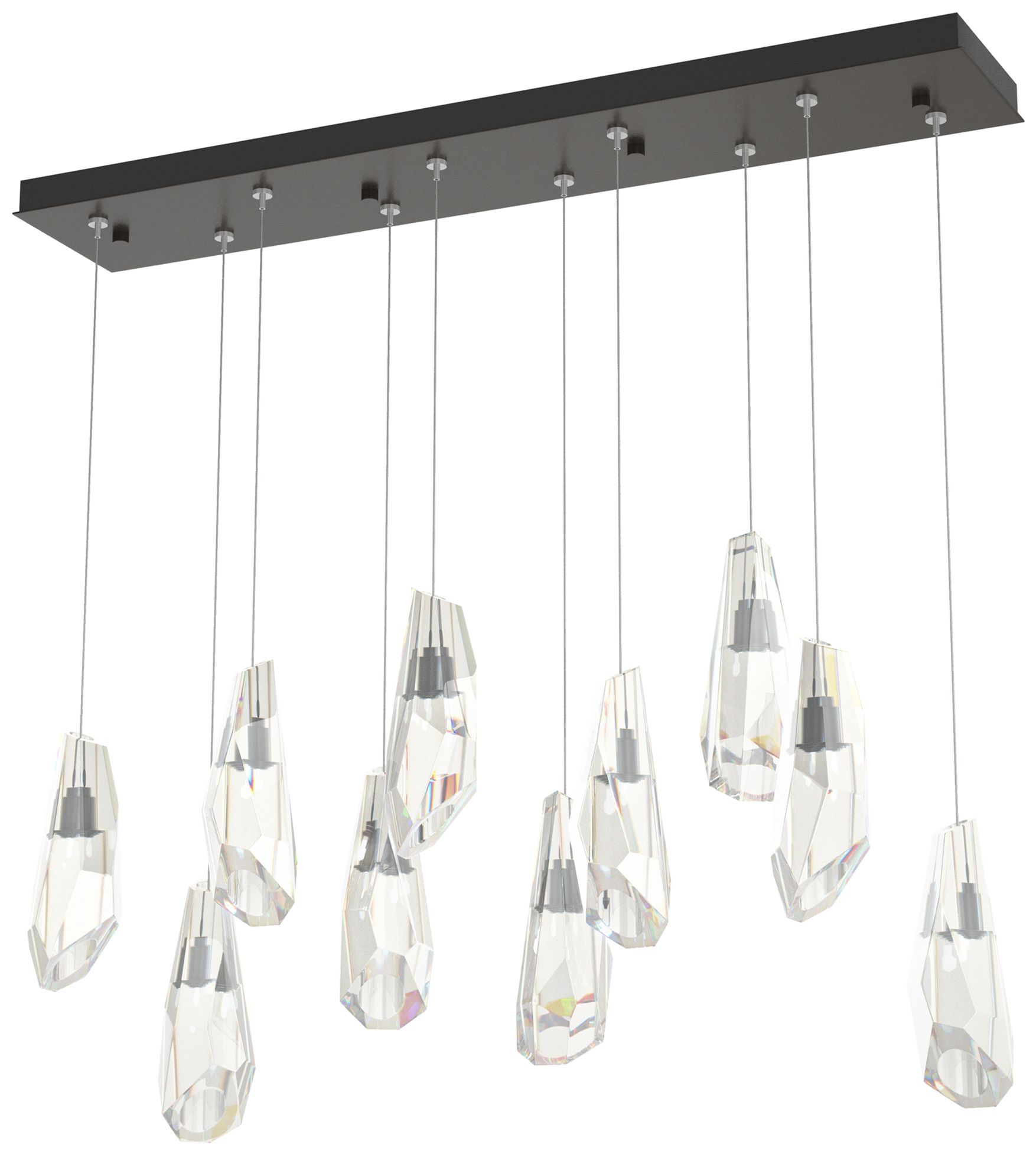Luma 10-Light Crystal Rectangular Pendant Bronze Crystal Made to Order