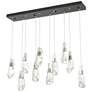 Luma 10-Light Large Crystal Rectangular Pendant - Bronze - Crystal