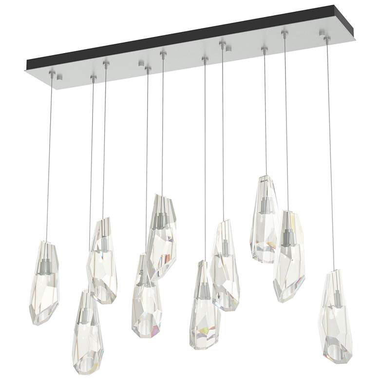 Image 1 Luma 10-Light Large Crystal Rectangular Pendant - Platinum - Crystal