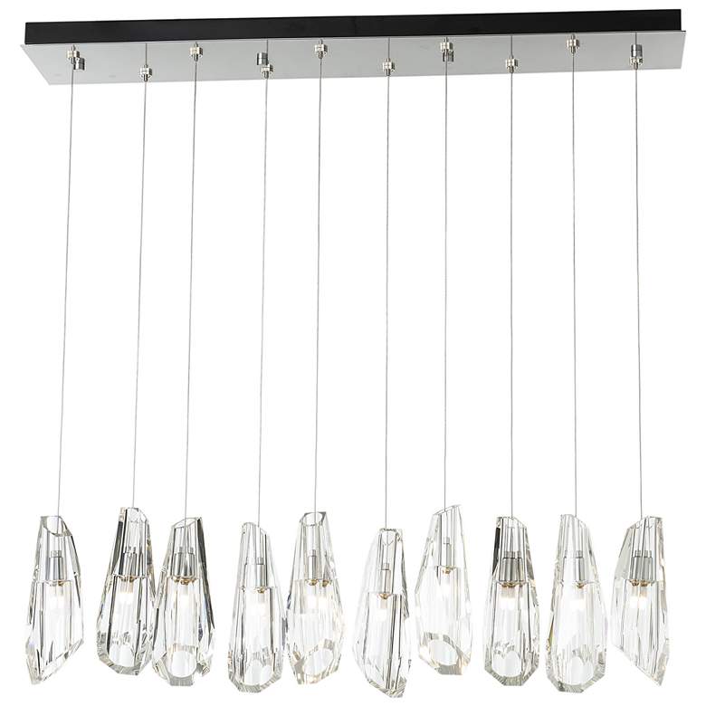 Image 1 Luma 10-Light Large Rectangular Pendant - Sterling - Crystal - Standard