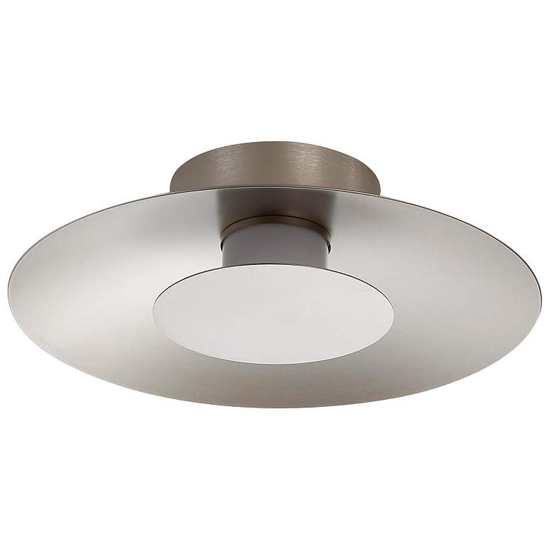 Image 1 Luma 11 3/4" Wide Sand Nickel LED Ceiling Light