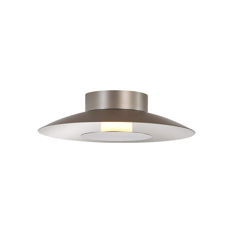 Image 3 Luma 11 3/4" Wide Sand Nickel LED Ceiling Light more views