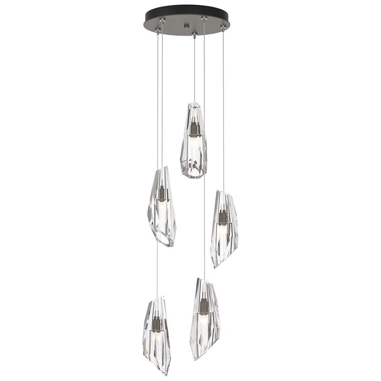 Image 1 Luma 14.5" Wide 5-Light Dark Smoke Crystal Long Pendant