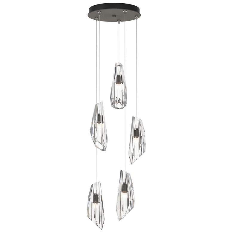 Image 1 Luma 14.5" Wide 5-Light Natural Iron Crystal Long Pendant