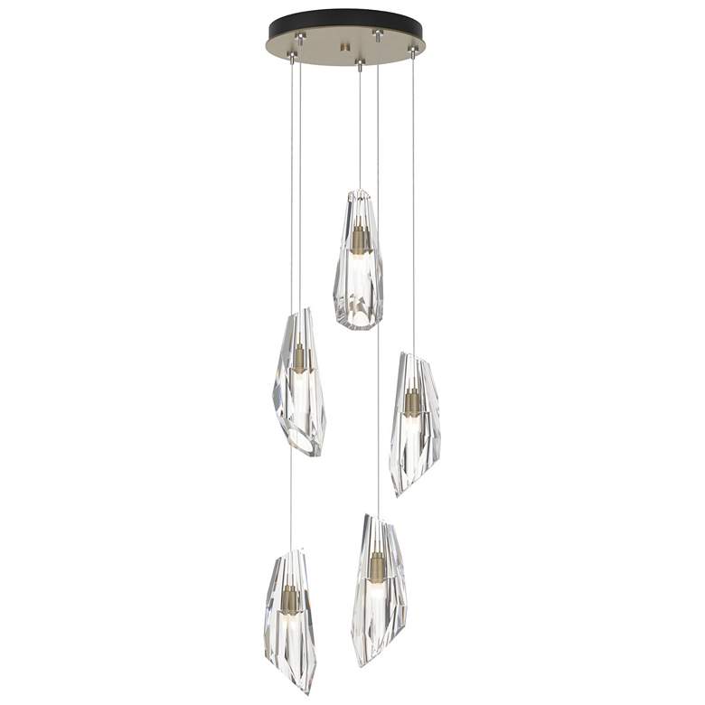 Image 1 Luma 14.5" Wide 5-Light Soft Gold Crystal Long Pendant