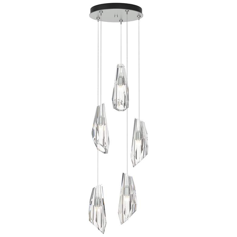 Image 1 Luma 14.5" Wide 5-Light Vintage Platinum Crystal Long Pendant