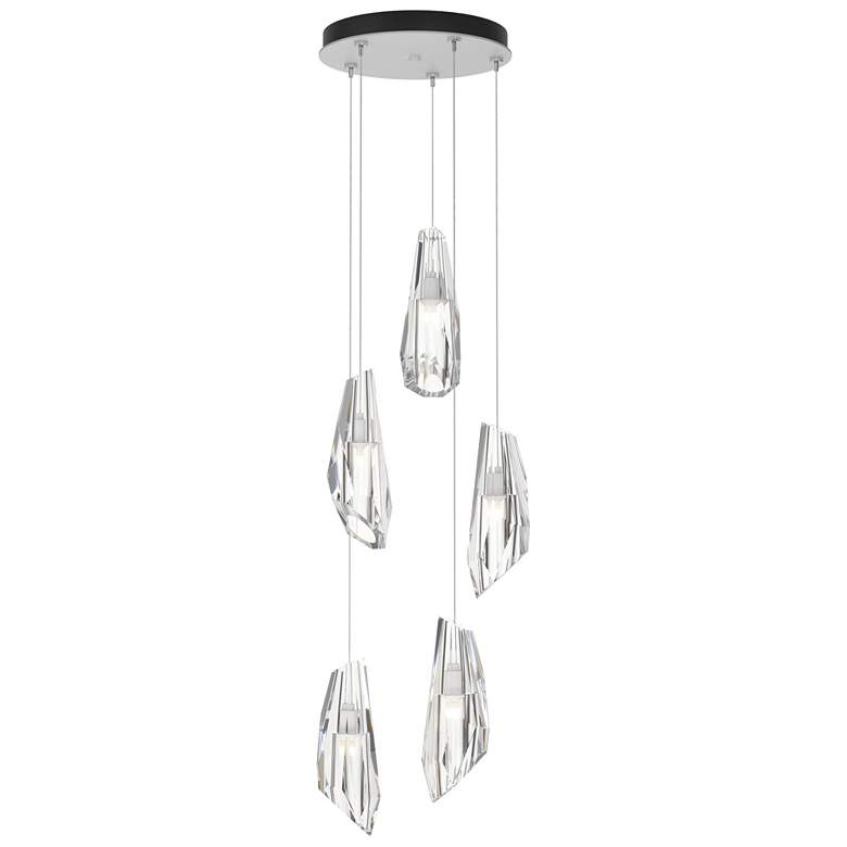 Image 1 Luma 14.5 inch Wide 5-Light White Crystal Long Pendant