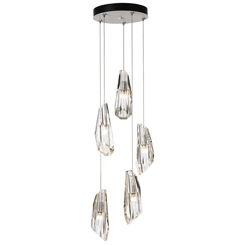 Image 1 Luma 14.5 inch Wide 5-Light White Crystal Pendant With