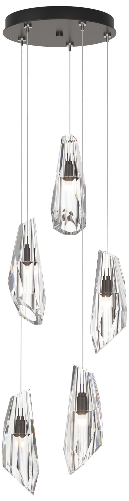 Luma 14.5"W 5-Light Oil Rubbed Bronze Crystal Long Pendant Made to Order