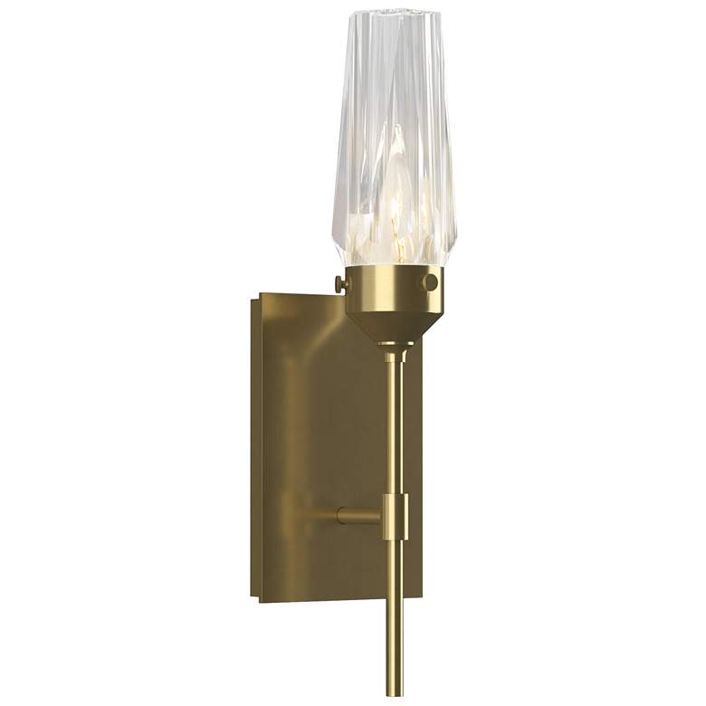 Image 1 Luma 14.8" High Crystal Accented Modern Brass Sconce