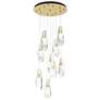 Luma 20.5" 9-Light Round Modern Brass & Crystal Long Pendant