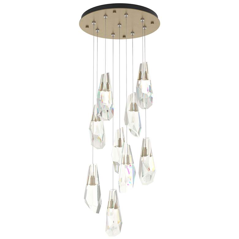 Image 1 Luma 20.5" 9-Light Round Soft Gold & Crystal Long Pendant