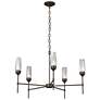 Luma 30.9" Wide Crystal Accented 5 Arm Bronze Chandelier