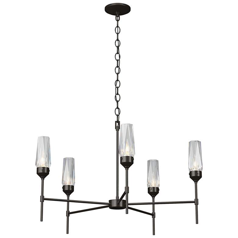 Image 1 Luma 30.9 inch Wide Crystal Accented 5 Arm Oil Rubbed Bronze Chandelier
