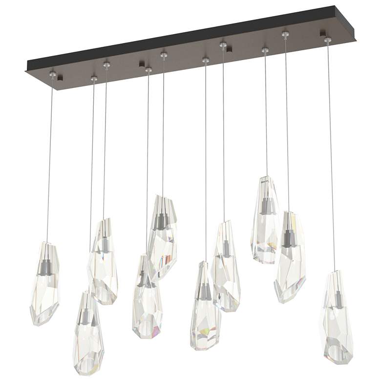 Image 1 Luma 44.5" Rectangular Bronze & Crystal Long Pendant