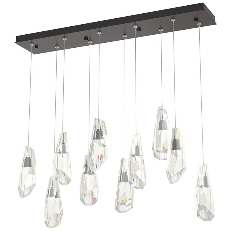 Image 1 Luma 44.5" Rectangular Oil Rubbed Bronze & Crystal Long Pendant