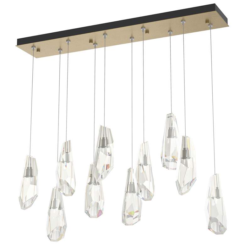 Image 1 Luma 44.5" Rectangular Soft Gold & Crystal Long Pendant