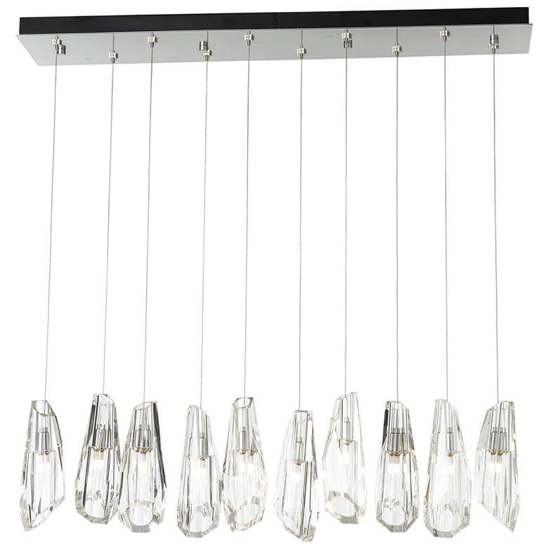 Image 1 Luma 44.5" Rectangular Sterling & Crystal Long Pendant