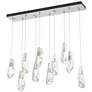 Luma 44.5" Rectangular Vintage Platinum & Crystal Long Pendant