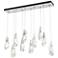 Luma 44.5" Rectangular Vintage Platinum & Crystal Long Pendant