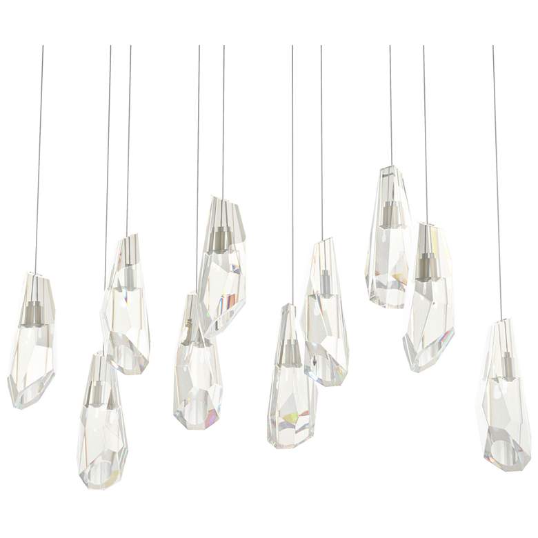 Image 1 Luma 44.5"W 10-Light Crystal Accented Rectangular Brass Long Pendant