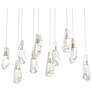 Luma 44.5"W 10-Light Crystal Accented Rectangular Brass Long Pendant
