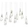 Luma 44.5"W 10-Light Crystal Accented Rectangular Brass Long Pendant