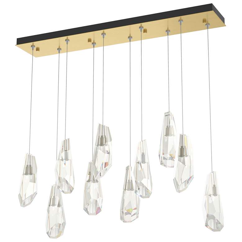 Image 1 Luma 44.5"W 10-Light Crystal Accented Rectangular Brass Standard Penda