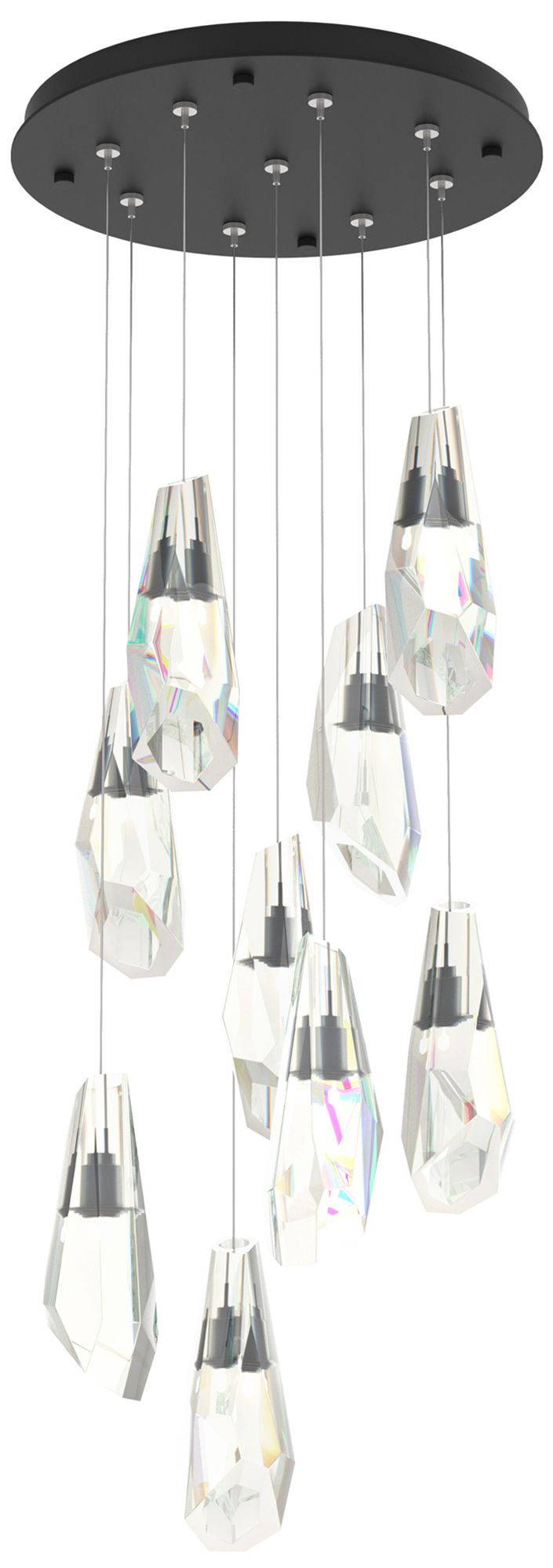 Luma 9-Light Large Crystal Round Pendant - Black - Crystal - Made to Order