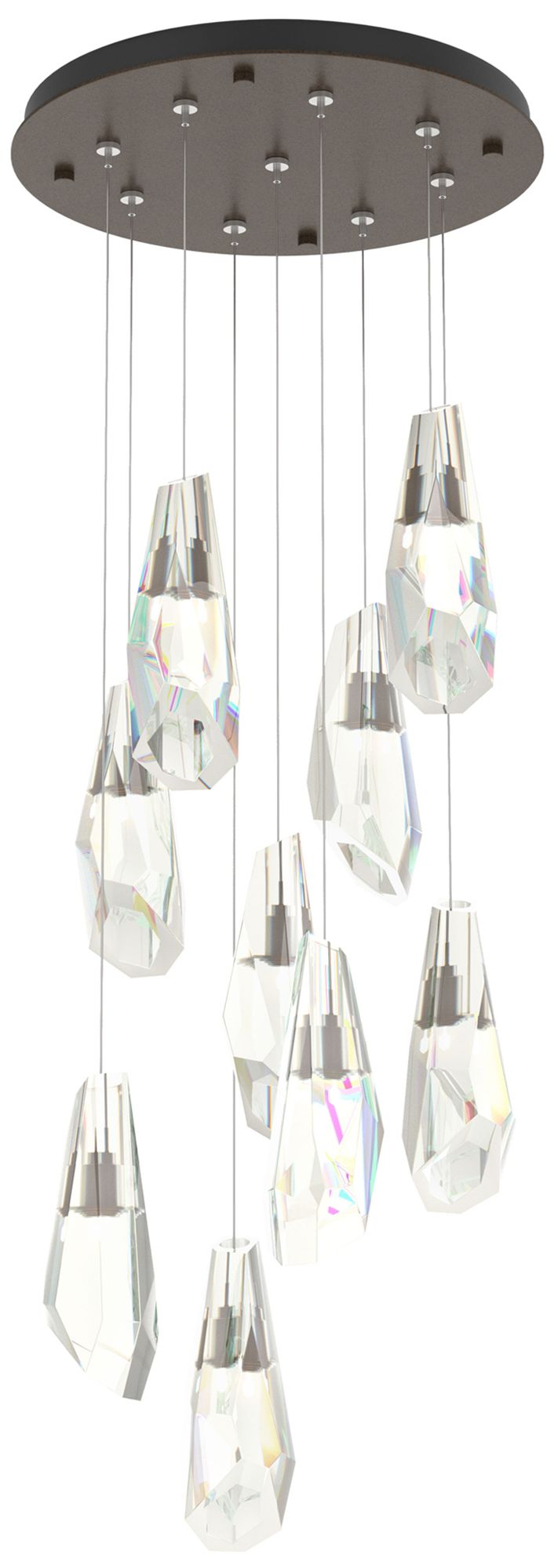 Luma 9-Light Large Crystal Round Pendant - Bronze - Crystal - Made to Order