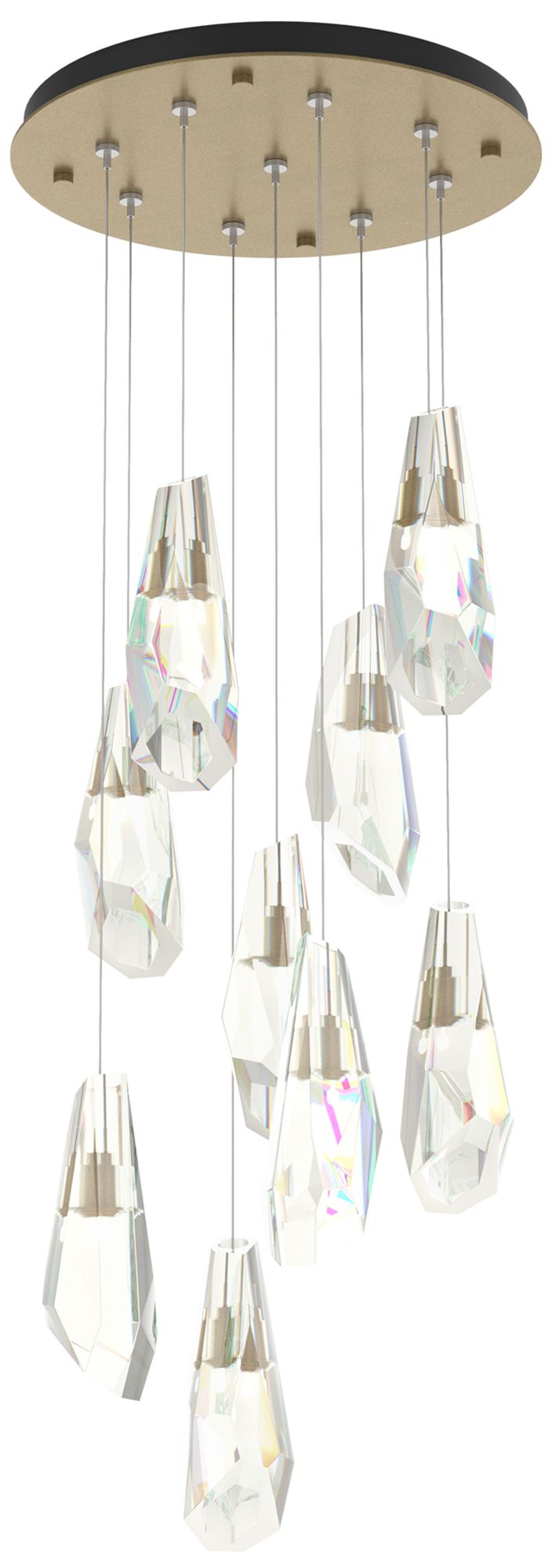 Luma 9-Light Large Crystal Round Pendant - Gold - Crystal - Made to Order