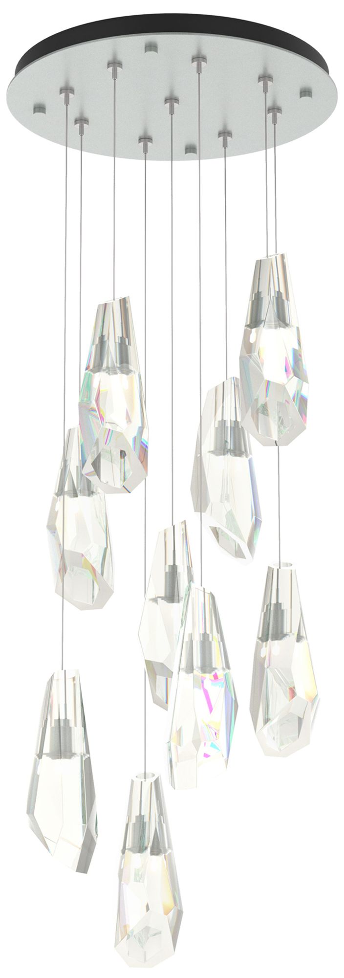 Luma 9-Light Large Crystal Round Pendant - Platinum - Crystal Made to Order