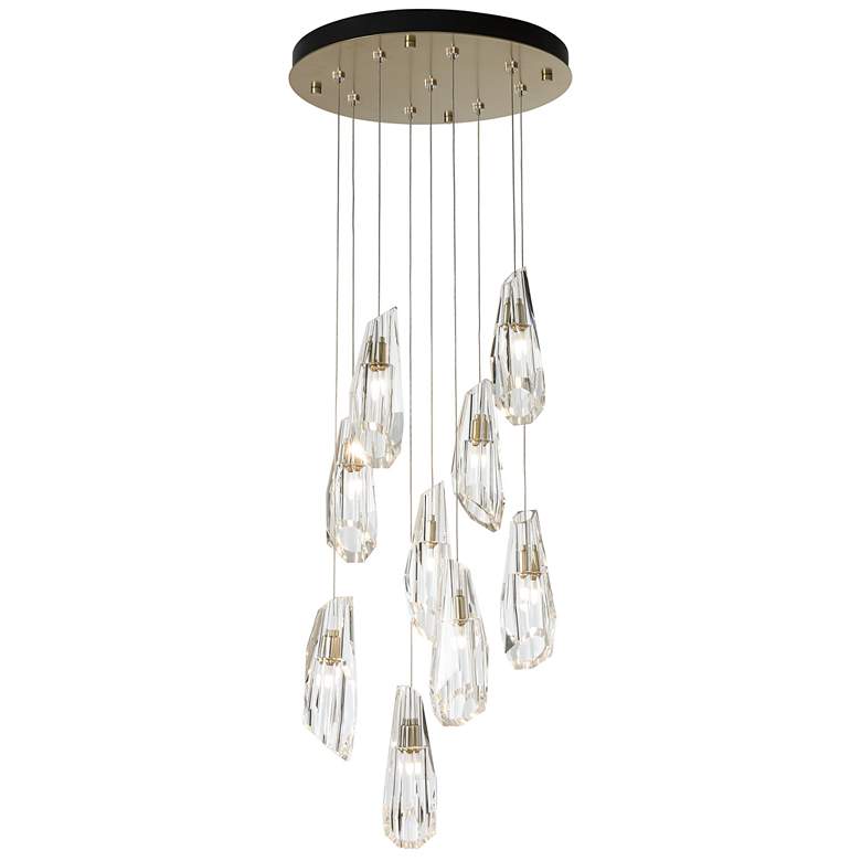 Image 1 Luma 9-Light Large Round Pendant - Black - Crystal Accents - Long Height