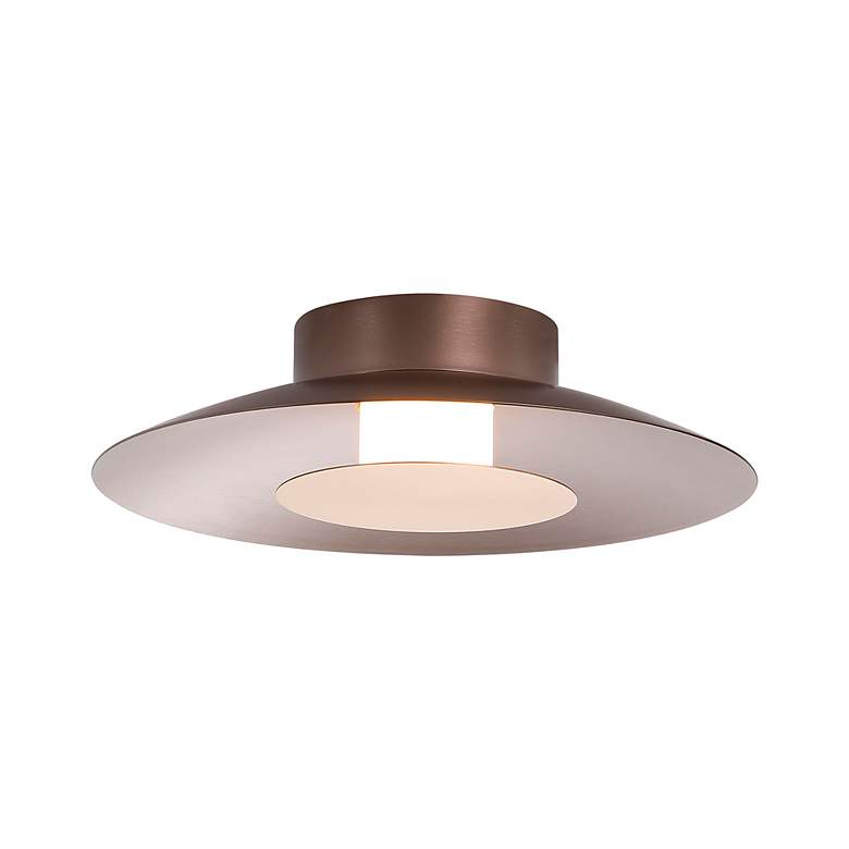 Image 2 Luma LED Flush Mount - 12" in Coffee Silver with French Gold Shade more views