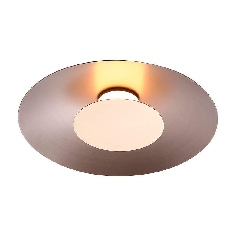 Image 4 Luma LED Flush Mount - 12" in Coffee Silver with French Gold Shade more views