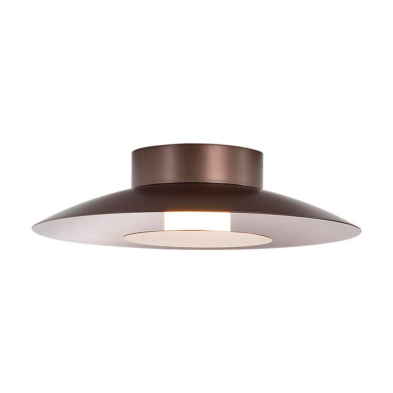 Image 5 Luma LED Flush Mount - 12" in Coffee Silver with French Gold Shade more views