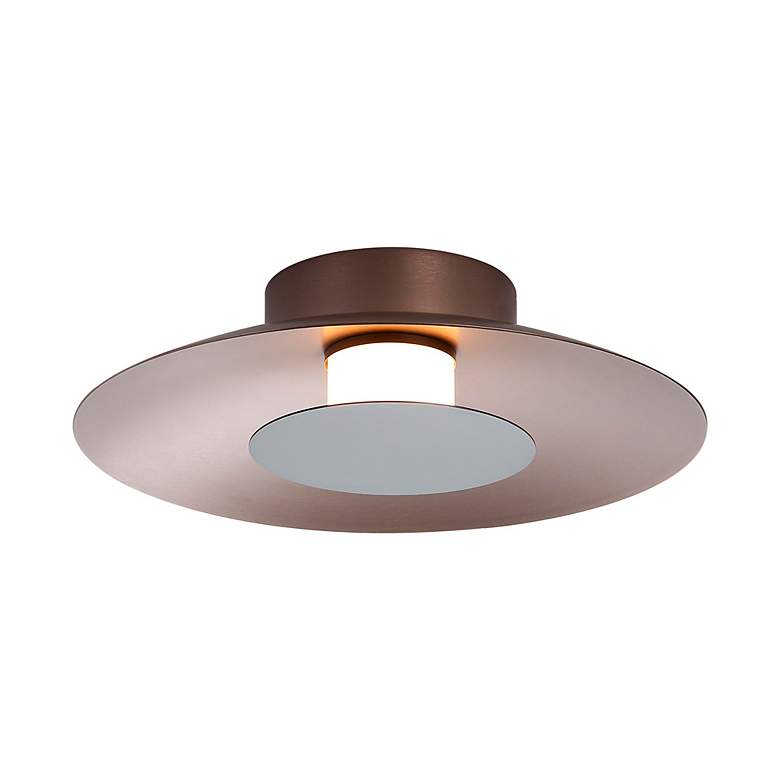 Image 2 Luma LED Flush Mount - 12" in Coffee Silver with Graphite Shade more views