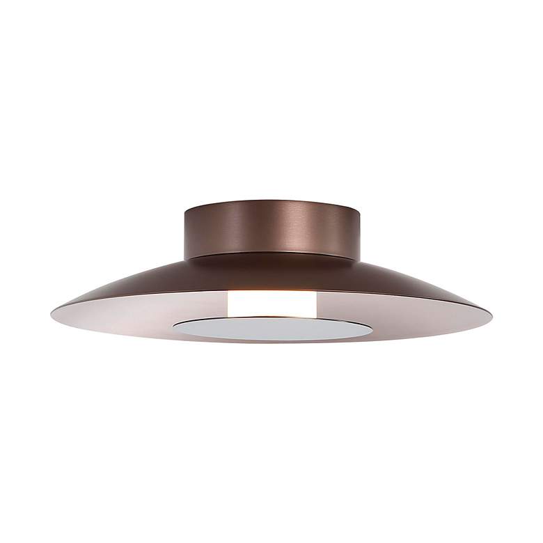 Image 5 Luma LED Flush Mount - 12" in Coffee Silver with Graphite Shade more views