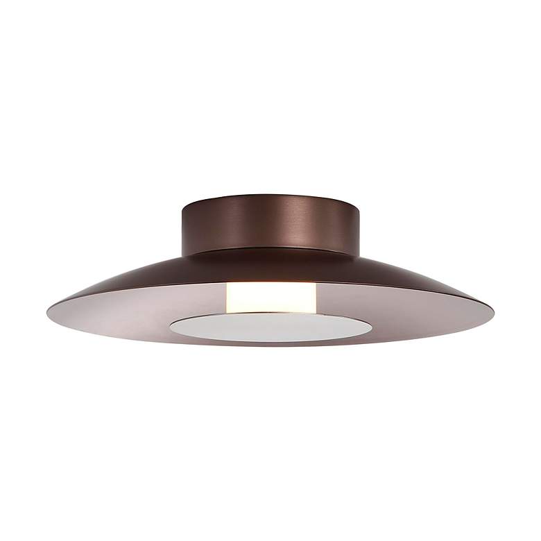 Image 2 Luma LED Flush Mount - 12" in Coffee Silver with Sand Nickel Shade more views